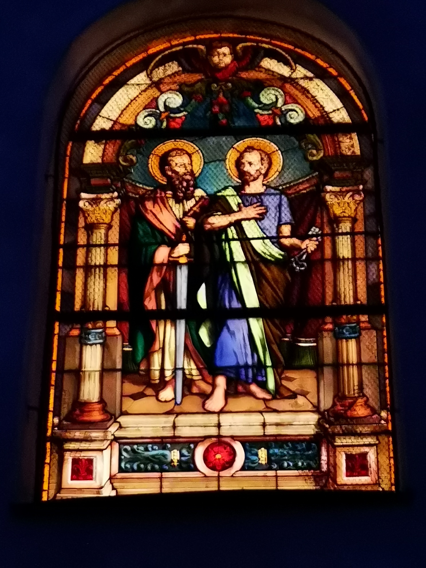 Vitrážové okno kostela